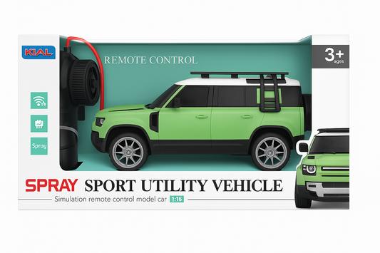 RC SUV Defender Car with Smoke – 1:16 Scale Remote Control Vehicle, Rechargeable Battery, High-Speed Performance | Kids' Toy Car (Pastel Green)