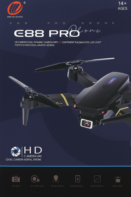 E88 Foldable Drone – Dual Camera, Dual Battery, WiFi HD, Gesture Selfies, 360° Flips & One-Key Takeoff for Kids!
