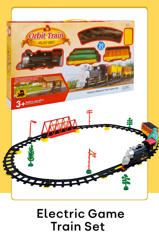 39 Pcs Orbit Train Track Toy Set for Kids – Motorized Engine with Light & Sound, Buildable Track, Easy Assembly, Safe Plastic Toy for Boys & Girls Age 3+