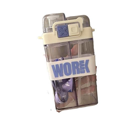 Fitness Water Bottle with Strap – 1000ml Motivational Shaker | BPA-Free, Leak-Proof & Stylish Sports Bottle with “Work Hard, Play Hard” Quote, White