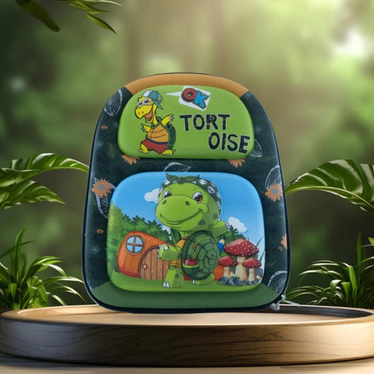 3D Kids School Backpack – Waterproof 6L Tortoise Design Bag for Boys & Girls | Perfect for School, Tuition, Travel & Return Gifts (Multicolor)
