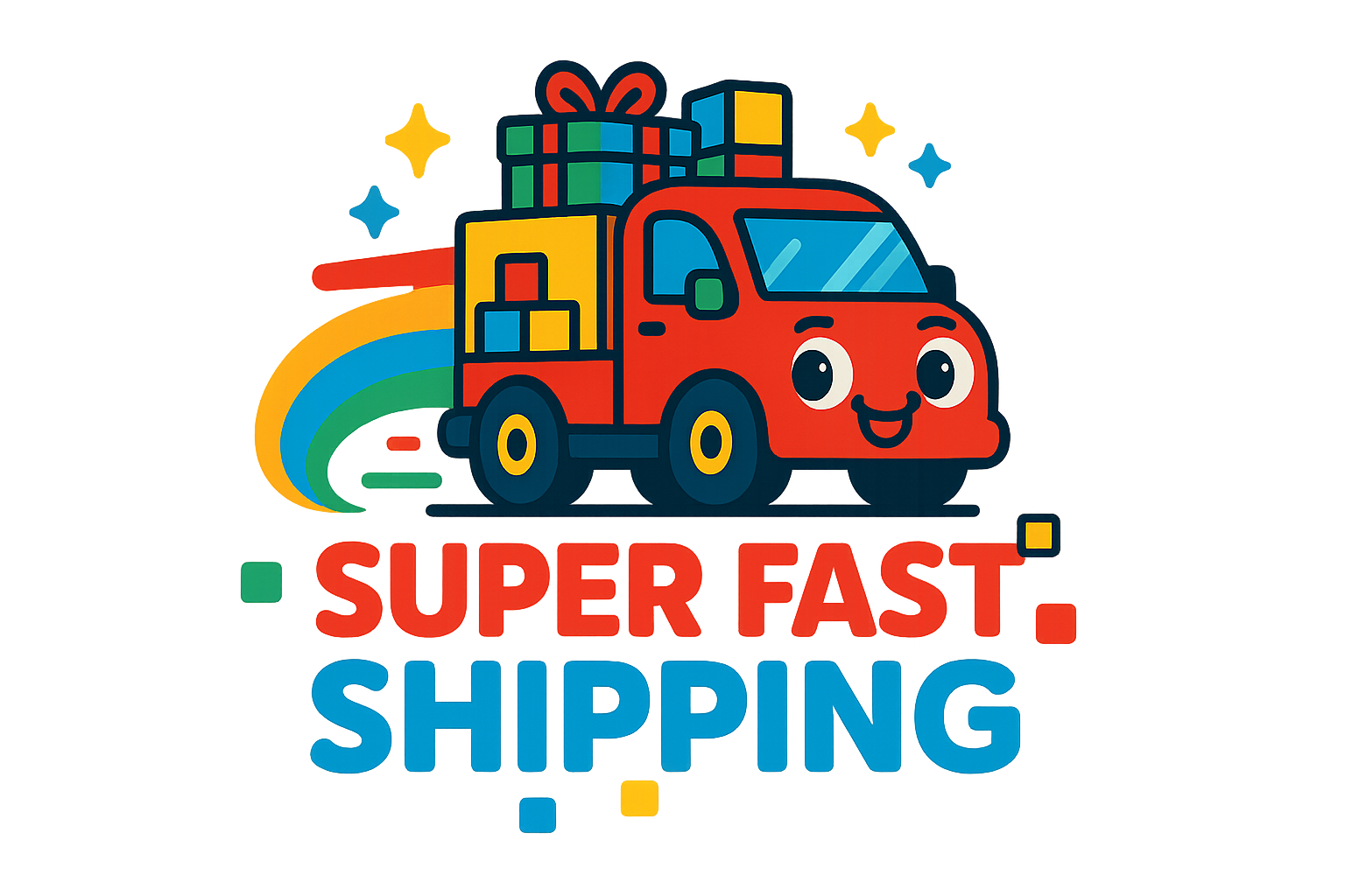 can you please create a logo for super fast shipping in toy style
